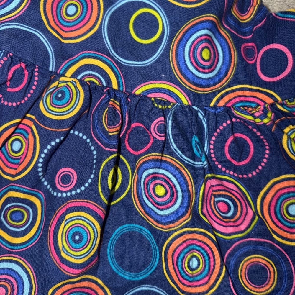 Ric Rac n Ruffles Colorful Circle Patterned top - Picture 2 of 3